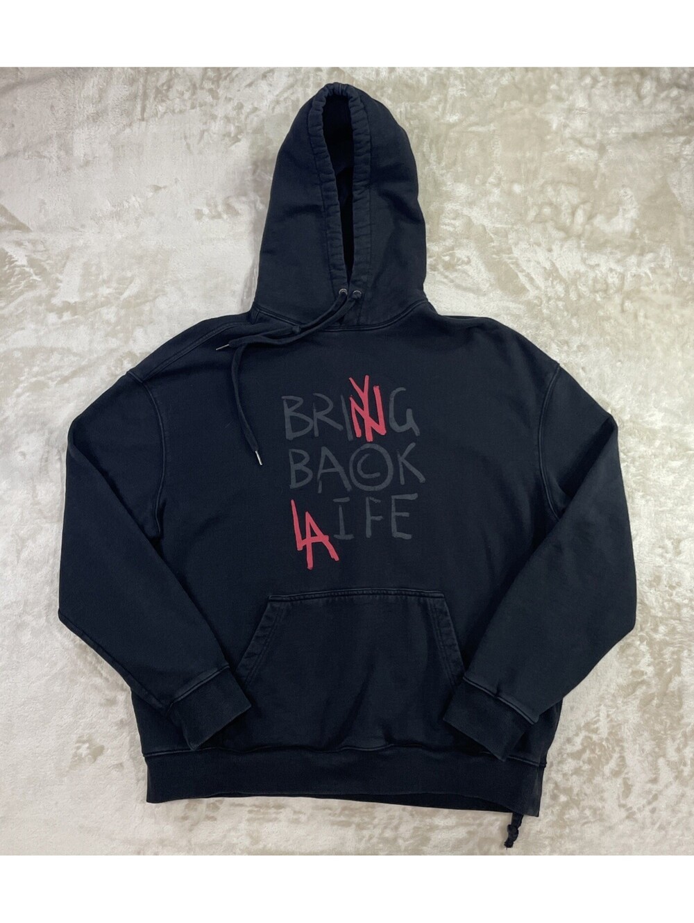 KSUBI Bring Back Life Black Pullover Heavyweight Hoodie Mens M Excellent Conditi